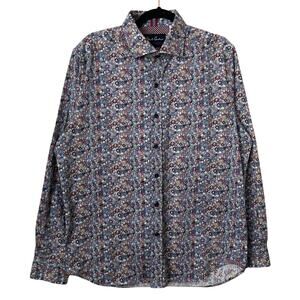 Robert Graham Shirt Mens XL Skull Floral Modern Americana Preppy Novelty Cotton